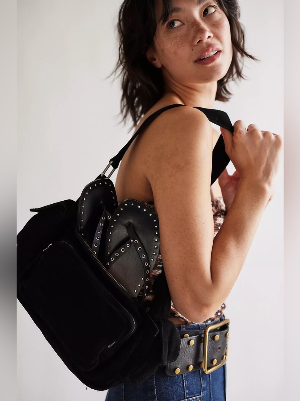 Free People Siren Suede Shoulder Bag Black NWT SOLD OUT